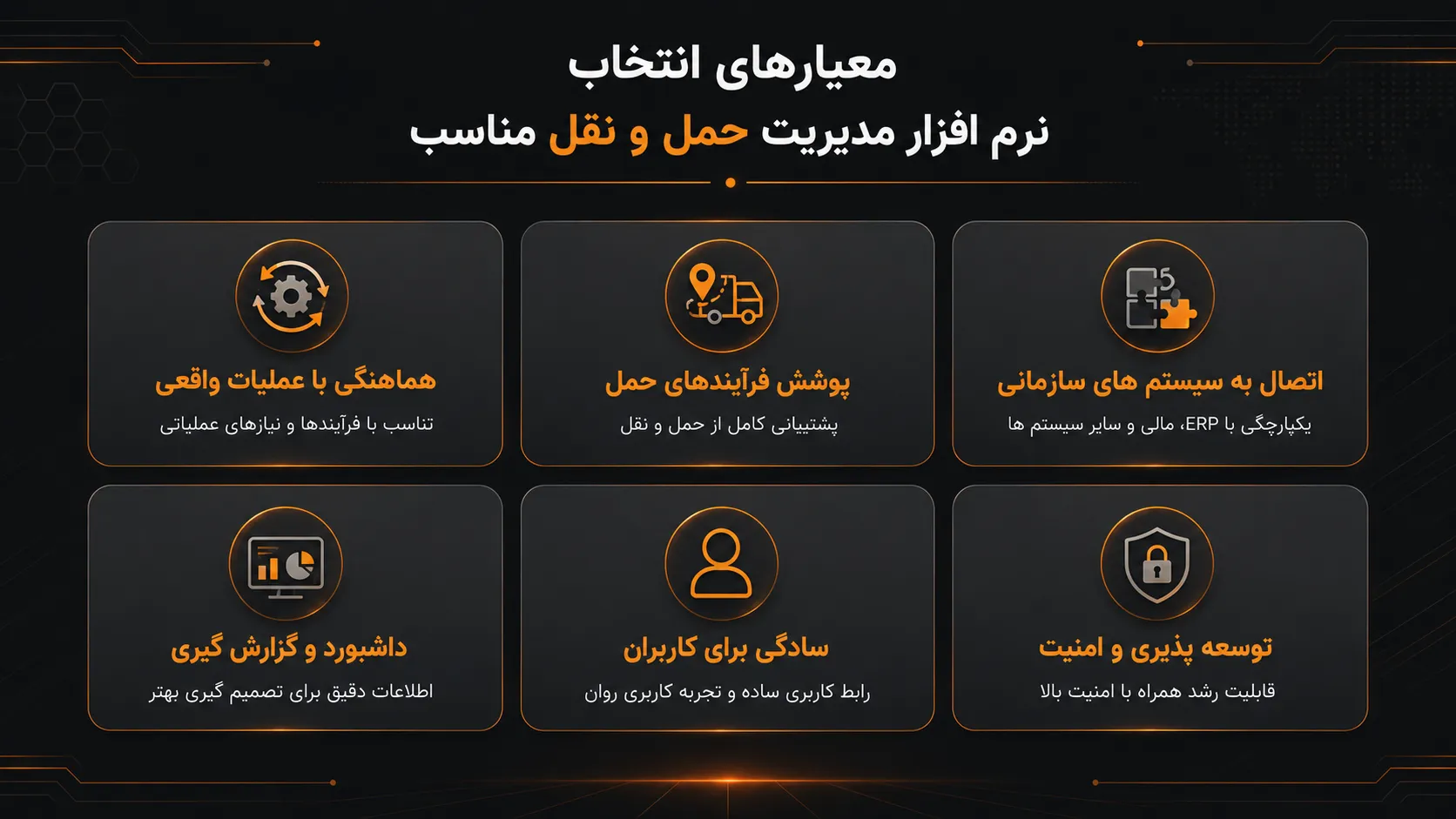 راهنمای انتخاب بهترین نرم افزار مدیریت حمل و نقل 1 معیارهای انتخاب نرم افزار مدیریت حمل و نقل مناسب