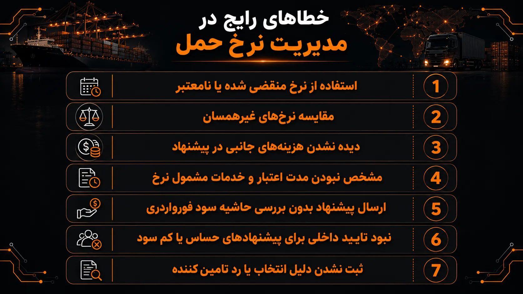 خطاهای رایج در مدیریت نرخ حمل